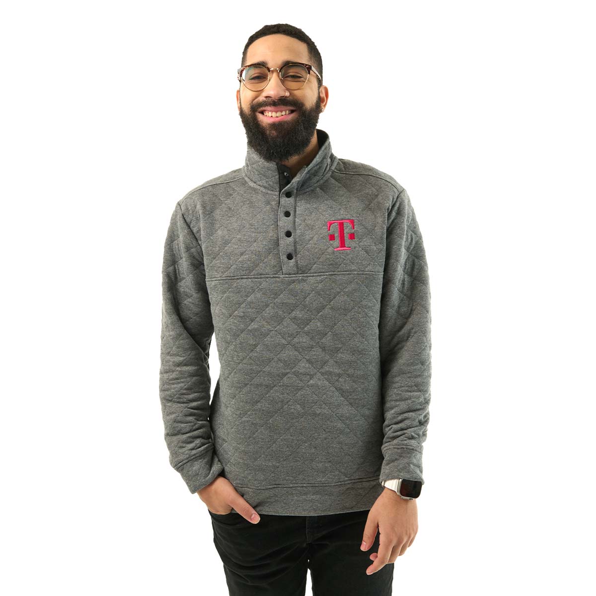 Men's Quilted Snap Pullover