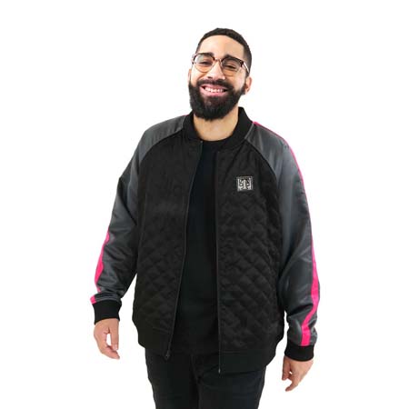 Men's Satin Quilted Bomber Jacket