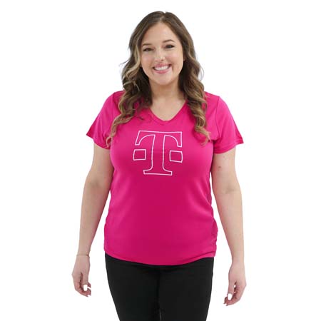 Women's Magenta V-Neck