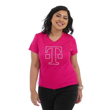 Women's Magenta V-Neck