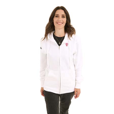 Business White Full-Zip Sweatshirt