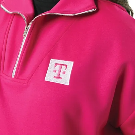 Women's Magenta Momentum Half Zip Sweatshirt