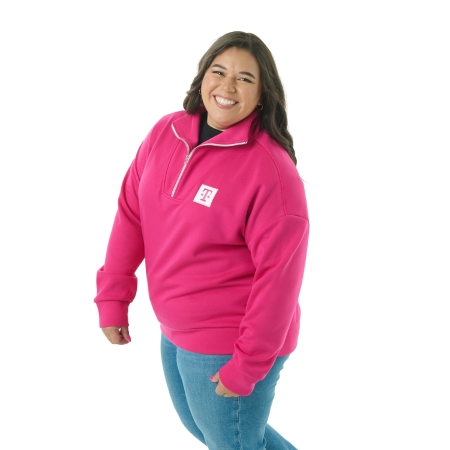 Women’s Magenta Momentum Half Zip Sweatshirt